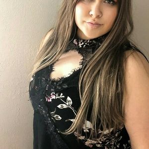 Gypsies & Moondust Black Floral Blouse